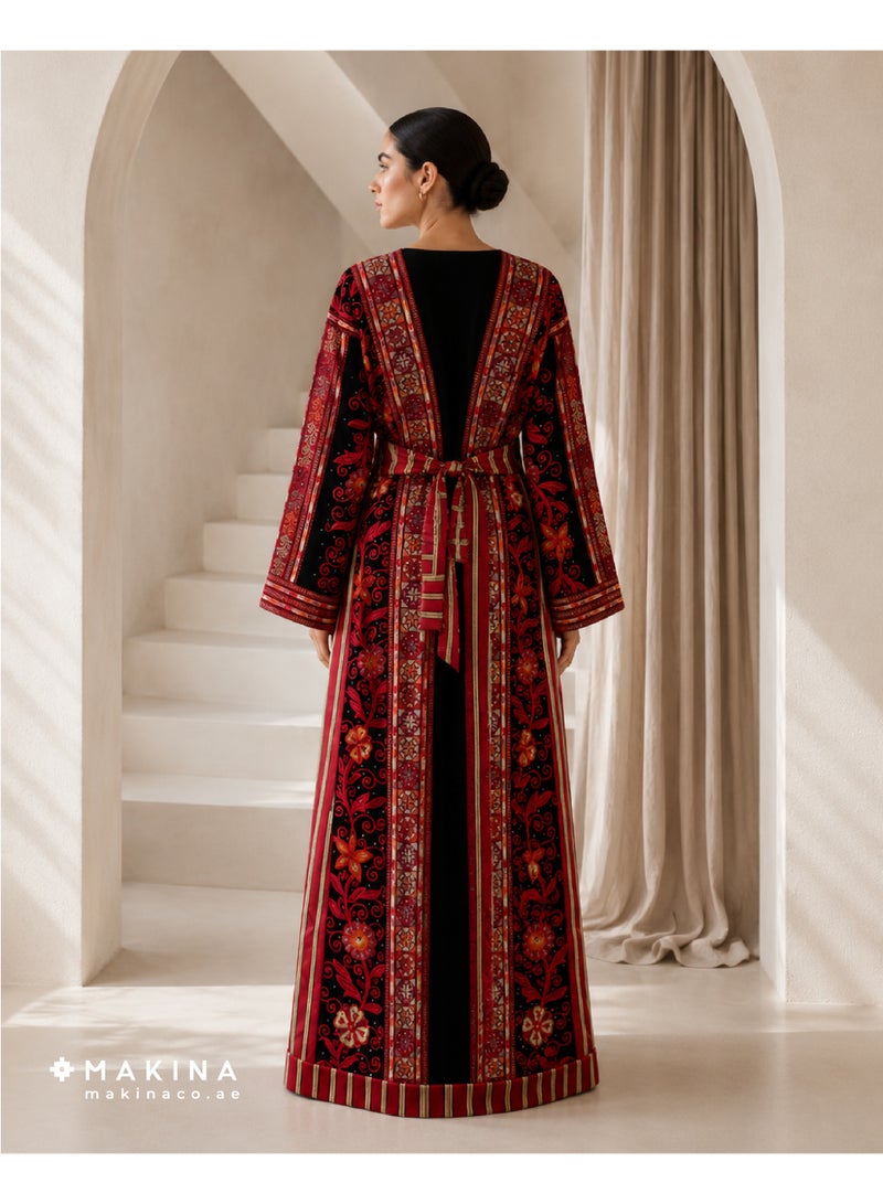 MAKINA Jordanian Fallahi Thobe with Prato Embroidery and Aghabani Artistry - Image 2