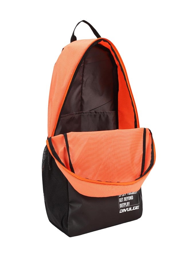 DIVULGE Coral 24 Liters Large Orange Casual Backpack with Laptop sleeve, Front Pocket and Water Bottle Pouch (orange) - Image 3
