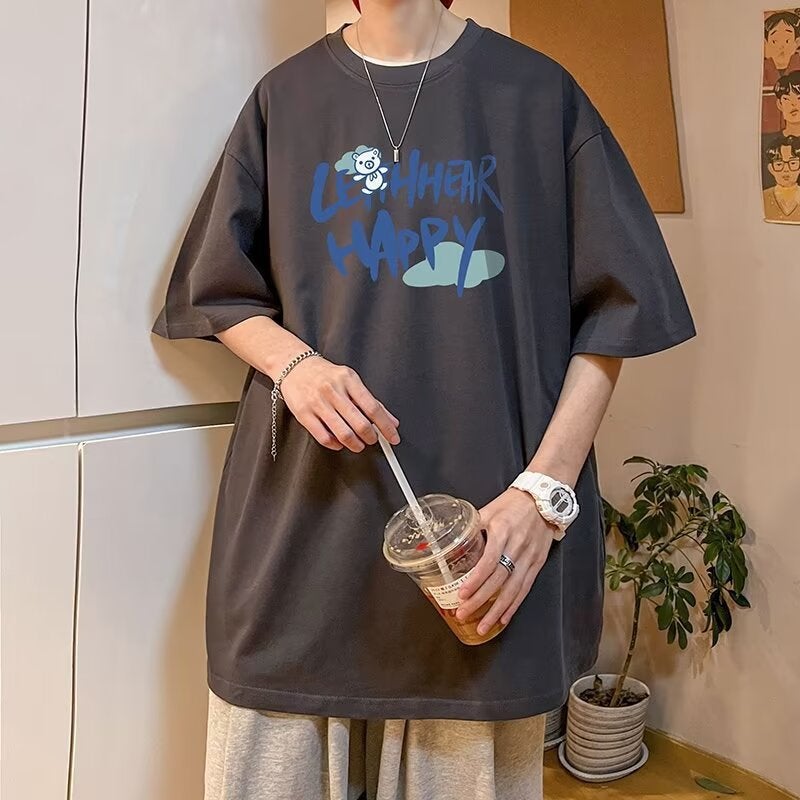 Youth Popular Short Sleeve T-Shirt 2024 Summer Men'S Casual Joker Loose Plus Size Crew Neck Jacket A Generation Of Hair - Image 1