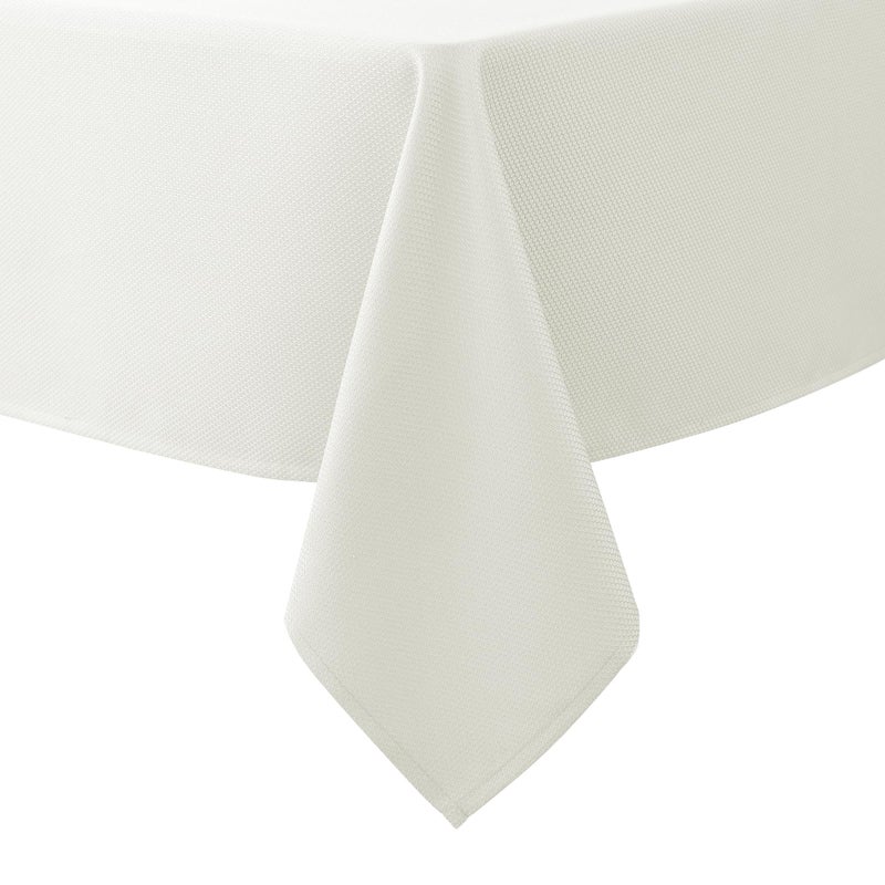 Biscaynebay Textured Fabric Tablecloths 70x108 Inches Rectangular Ivory Water Resistant Tablecloths for Dining Kitchen Wedding Parties etc Machine Washable
