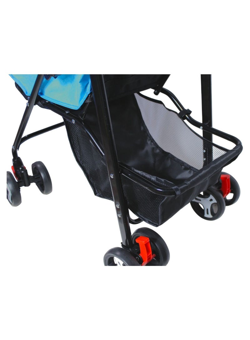 صندوق العاب عربة اطفال قابلة للطي للجلوس والنوم باللون الازرق - Image 4