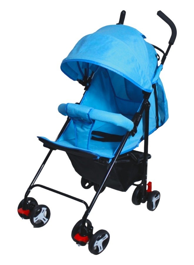 صندوق العاب عربة اطفال قابلة للطي للجلوس والنوم باللون الازرق - Image 1