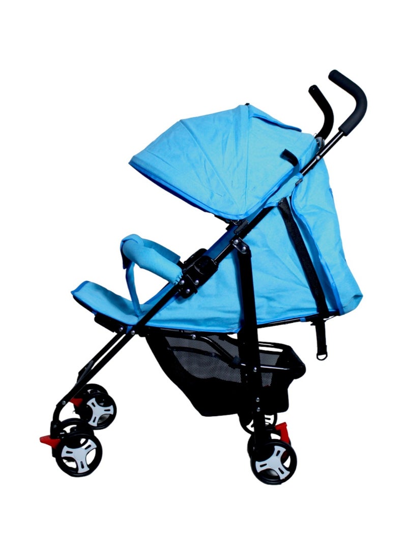 صندوق العاب عربة اطفال قابلة للطي للجلوس والنوم باللون الازرق - Image 2