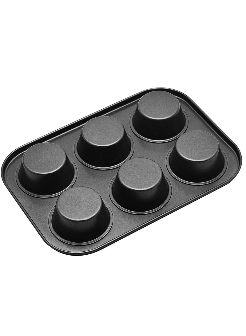 Bakers Paradise Teflon 6 Cavity Non-Stick Muffin Cupcake Tray Black - Image 4