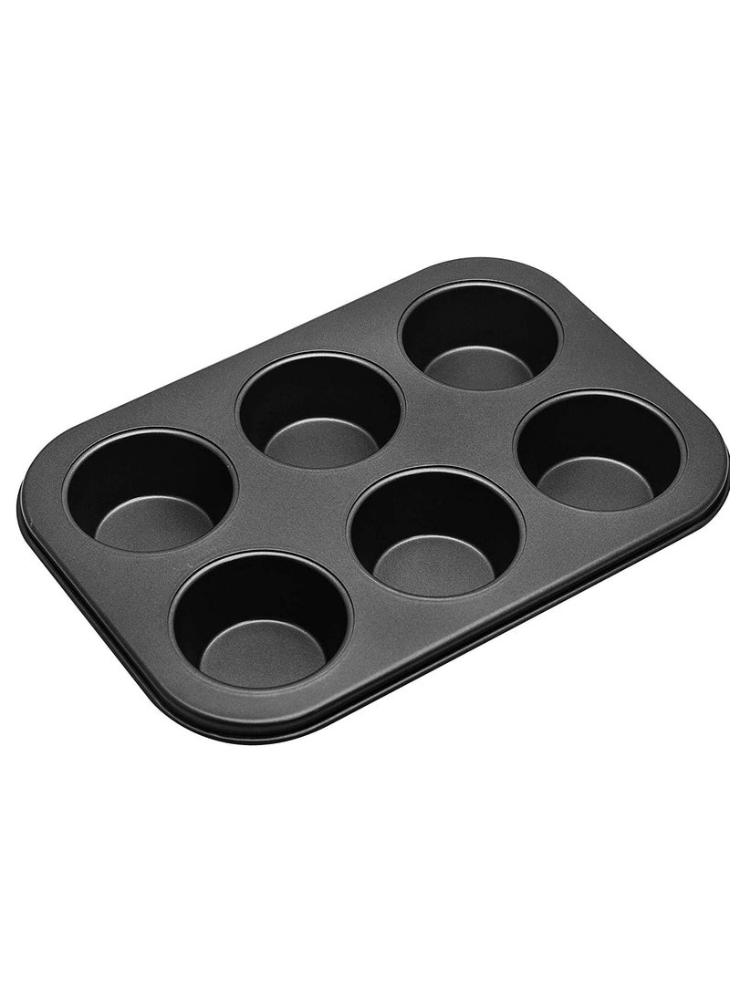 Bakers Paradise Teflon 6 Cavity Non-Stick Muffin Cupcake Tray Black - Image 3