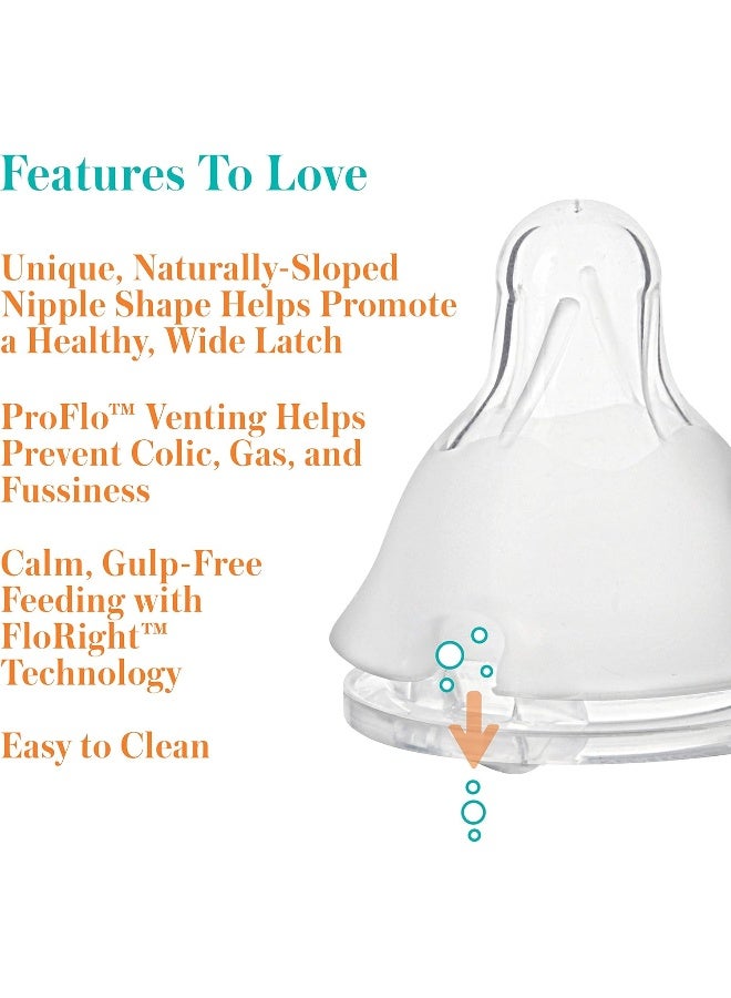 Evenflo Feeding حلمات إيفنفلوا فيدينغ بالانس بلس ذات العنق القياسي لزجاجات الأطفال بالانس بلس - تساعد في تقليل المغص - تدفق متوسط، 6 أشهر وما فوق (عبوة من 6) - Image 3