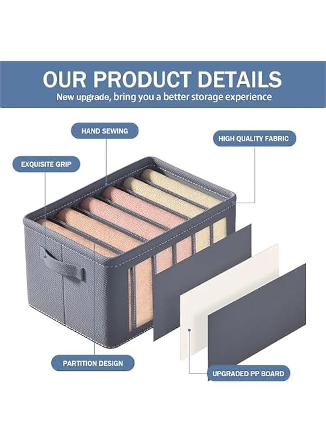 RYNX Wardrobe Clothes Organizer 4 Foldable Fabric Drawer Storage Box For Clothes Clothes With Handles And Closet Storage Used For Storage Of Jeans、 Dresses 、Sweaters、And TShirts - Image 2