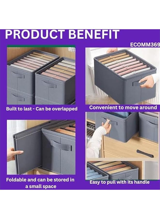 RYNX Wardrobe Clothes Organizer 4 Foldable Fabric Drawer Storage Box For Clothes Clothes With Handles And Closet Storage Used For Storage Of Jeans、 Dresses 、Sweaters、And TShirts - Image 5