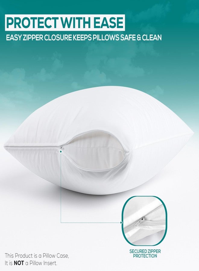 Utopia Bedding Set of 2 Pillow Protectors with Zipper Standard Size, Bed Bug and Dust Mite Proof Pillow Covers, Ultra Soft Pillow Encasements, Moisture Wicking and Waterproof Pillow Cases by Utopia Bedding (White) - Image 4