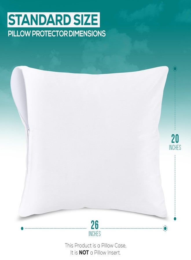 Utopia Bedding Set of 2 Pillow Protectors with Zipper Standard Size, Bed Bug and Dust Mite Proof Pillow Covers, Ultra Soft Pillow Encasements, Moisture Wicking and Waterproof Pillow Cases by Utopia Bedding (White) - Image 2