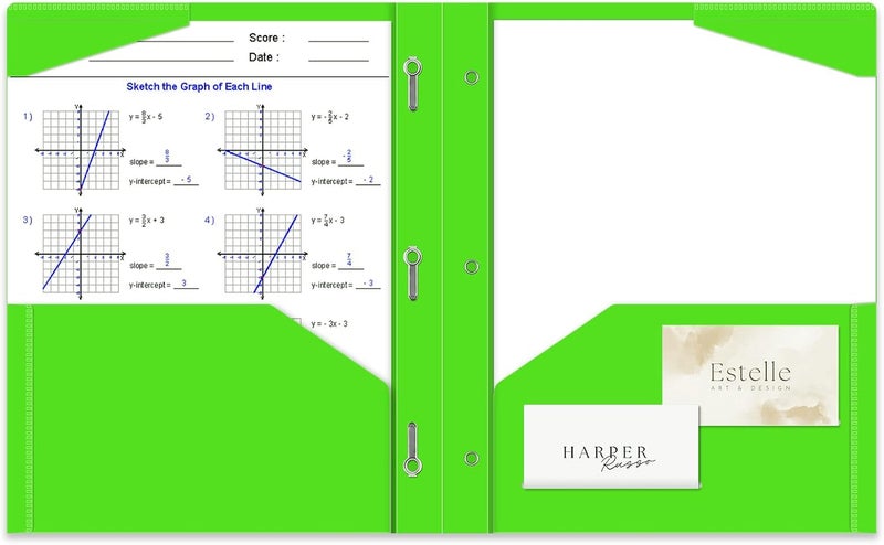BAOFALI 12 Pack A4 Pocket Plastic Folder 2 Pockets and 3 Prongs 2 Card Slots, Durable, Tear-Resistant Heavy Duty Pocket Folders with Prongs, Colored Prong Folders for Schoolwork & Officer - Image 4