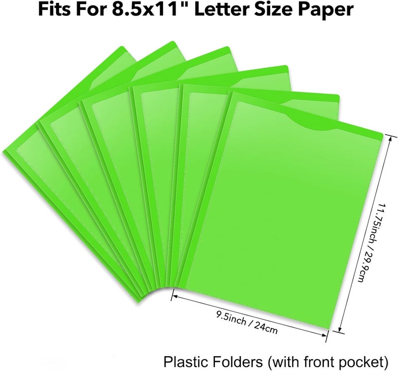 BAOFALI 12 Pack A4 Pocket Plastic Folder 2 Pockets and 3 Prongs 2 Card Slots, Durable, Tear-Resistant Heavy Duty Pocket Folders with Prongs, Colored Prong Folders for Schoolwork & Officer - Image 2