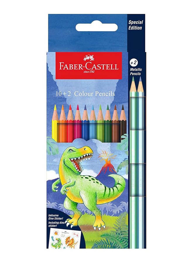 ألوان قلم رصاص نسخة دينو 12 قطعة