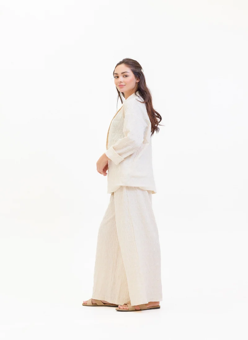هاسال Muslin Cheesecloth Double Breasted Suit