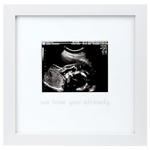 tiny ideas We Love You Already Sonogram Sentiment Frame, Baby Announcement, Gender Neutral Ultrasound Keepsake, Ideal Pregnancy Gift, Baby Shower and Nursery Decor, 4”x5” Photo Insert, White - Image 1