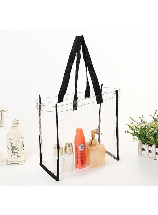 ECHSRT Crystal Clear PVC Travel Toiletry Bag Kit for Women-Men, Waterproof Vinyl Organizer Makeup Bags with Zipper Handle Straps, Cosmetic Bag Pouch (Set of 2 (2 Pack)) - Image 2