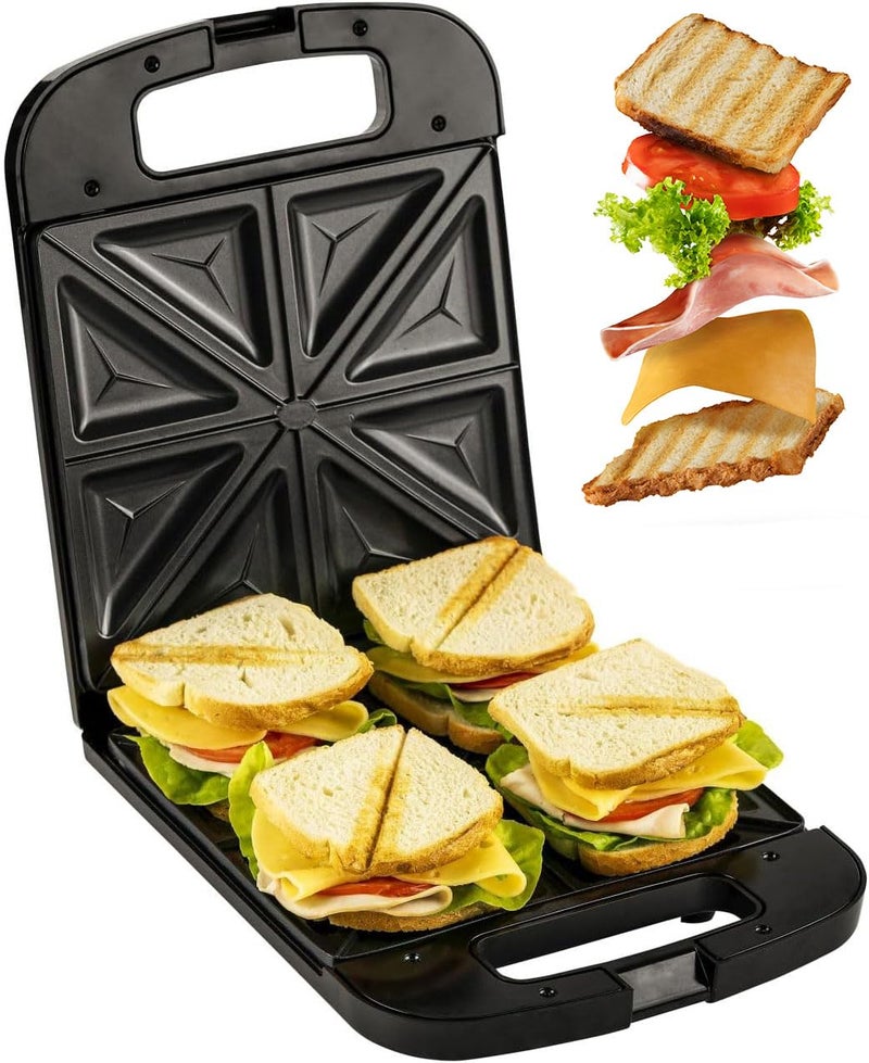 Olpad Sandwich maker 1200W Fixed non stick heating plates Automatic temperature controls Ergonomic Handle French toast Sandwiches For students busy families - Image 2