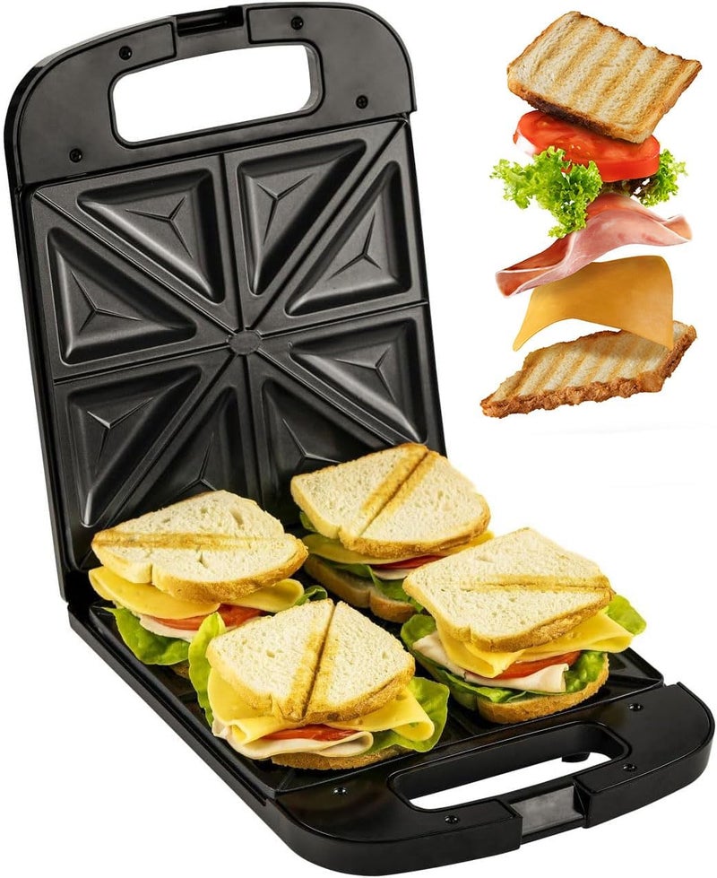 Olpad Sandwich maker 1200W Fixed non stick heating plates Automatic temperature controls Ergonomic Handle French toast Sandwiches For students busy families - Image 4