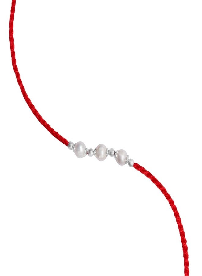ZAVYA Men's 925 Sterling Silver Freshwater Pearl Rhodium Plating Rakhi | Rakhi for Brother- Rakshabandhan | Gift for Men & Boys |With Certificate of Authenticity and 925 Hallmark - Image 5