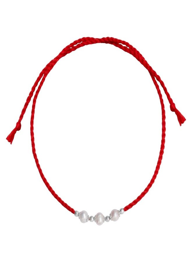 ZAVYA Men's 925 Sterling Silver Freshwater Pearl Rhodium Plating Rakhi | Rakhi for Brother- Rakshabandhan | Gift for Men & Boys |With Certificate of Authenticity and 925 Hallmark - Image 1