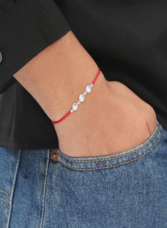 ZAVYA Men's 925 Sterling Silver Freshwater Pearl Rhodium Plating Rakhi | Rakhi for Brother- Rakshabandhan | Gift for Men & Boys |With Certificate of Authenticity and 925 Hallmark - Image 4