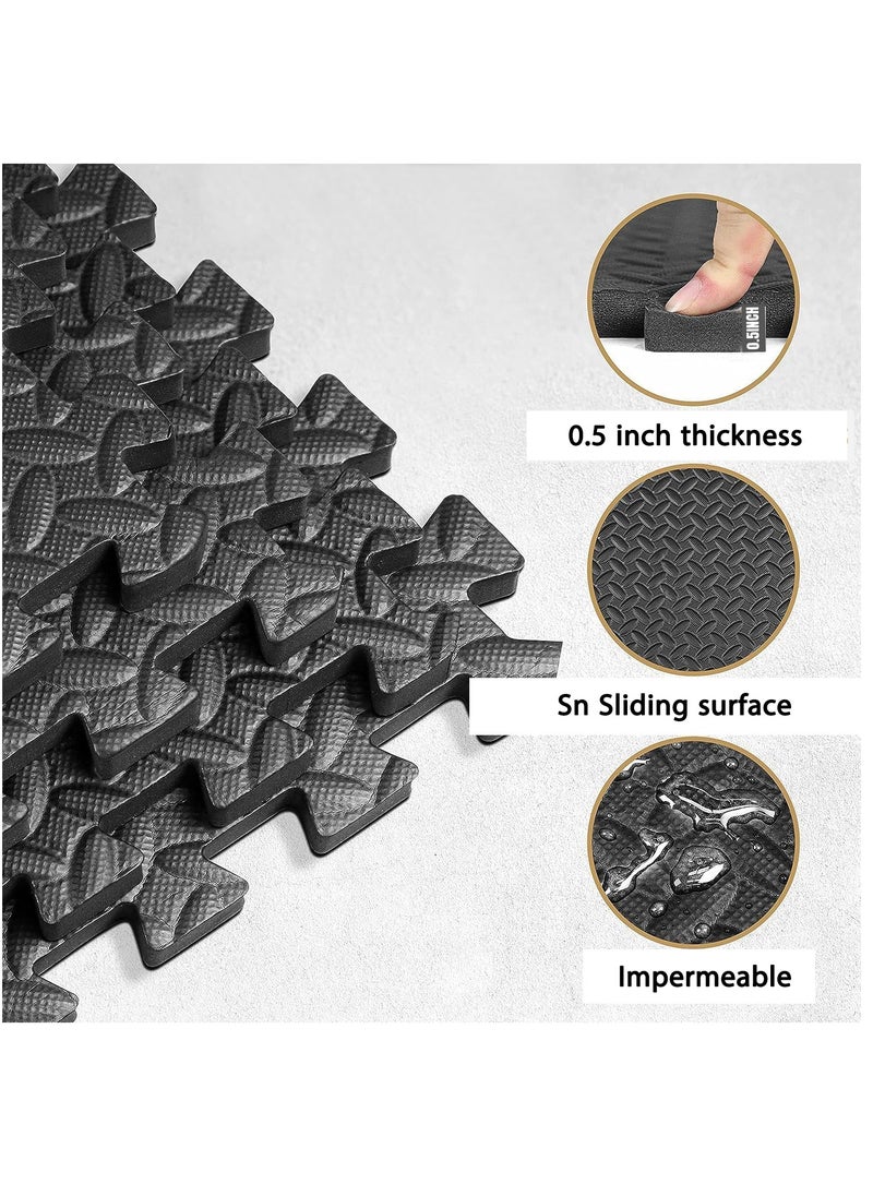 Arabest - 6 Pcs Puzzle Exercise Mat, Interlocking Foam Mats, Interlocking Floor Tiles for Gym Equipment 60x60 cm - Image 1