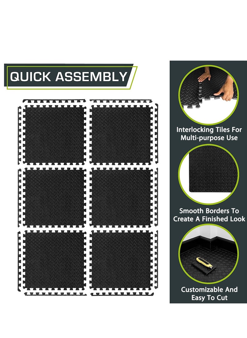Arabest - 6 Pcs Puzzle Exercise Mat, Interlocking Foam Mats, Interlocking Floor Tiles for Gym Equipment 60x60 cm - Image 1