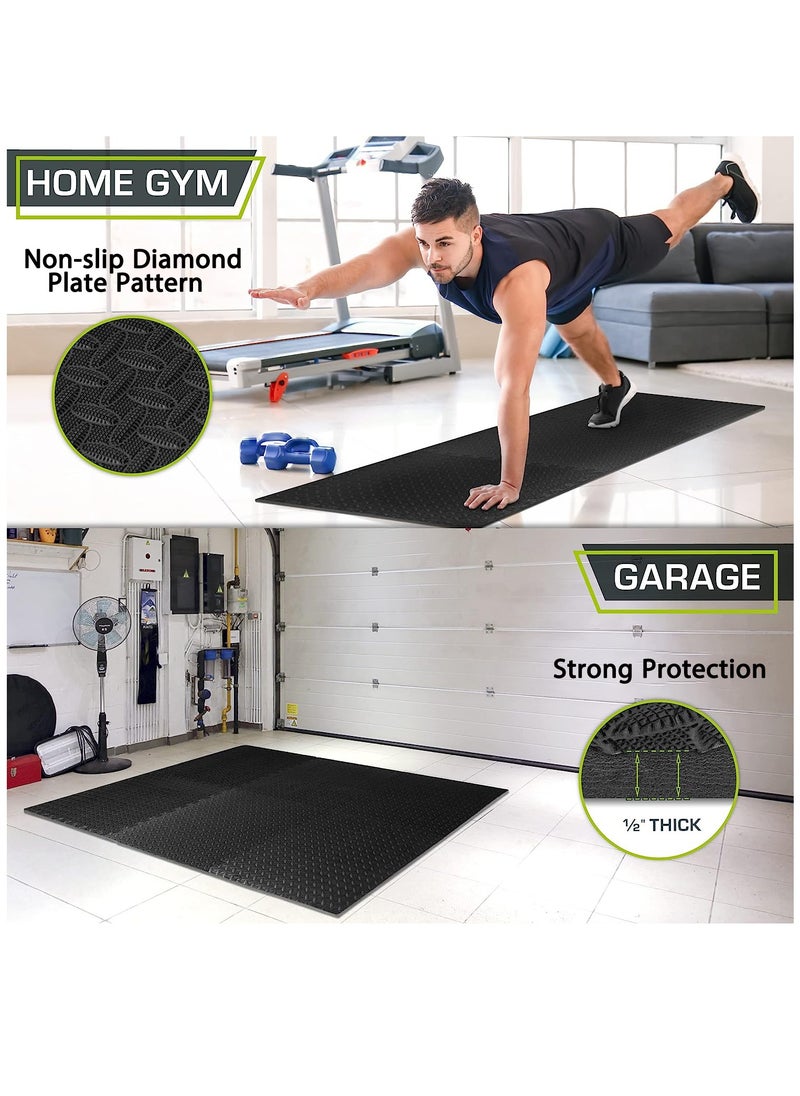 Arabest - 6 Pcs Puzzle Exercise Mat, Interlocking Foam Mats, Interlocking Floor Tiles for Gym Equipment 60x60 cm - Image 1