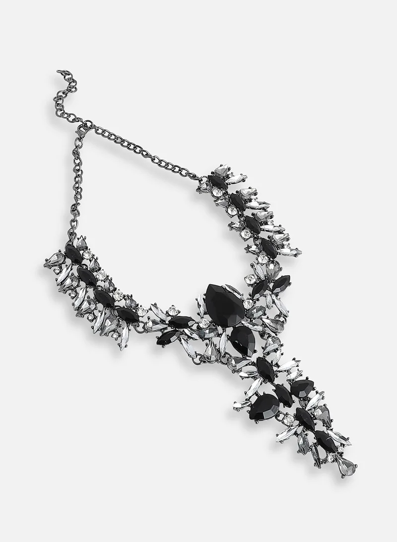 سوهي قلادة مطلية بالذهب مصممة للحفلات من الحجر