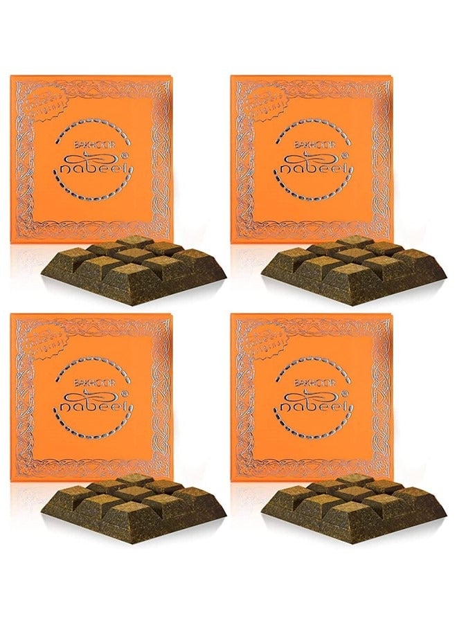 Nabeel Pack of 4 Bakhoor Nabeel 40 Grams Beautiful Smelling Popular Oudh Incense Solid Perfume Bar - Image 1
