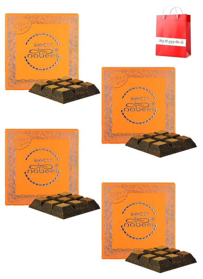 Nabeel Pack of 4 Bakhoor Nabeel 40 Grams Beautiful Smelling Popular Oudh Incense Solid Perfume Bar  - Image 1