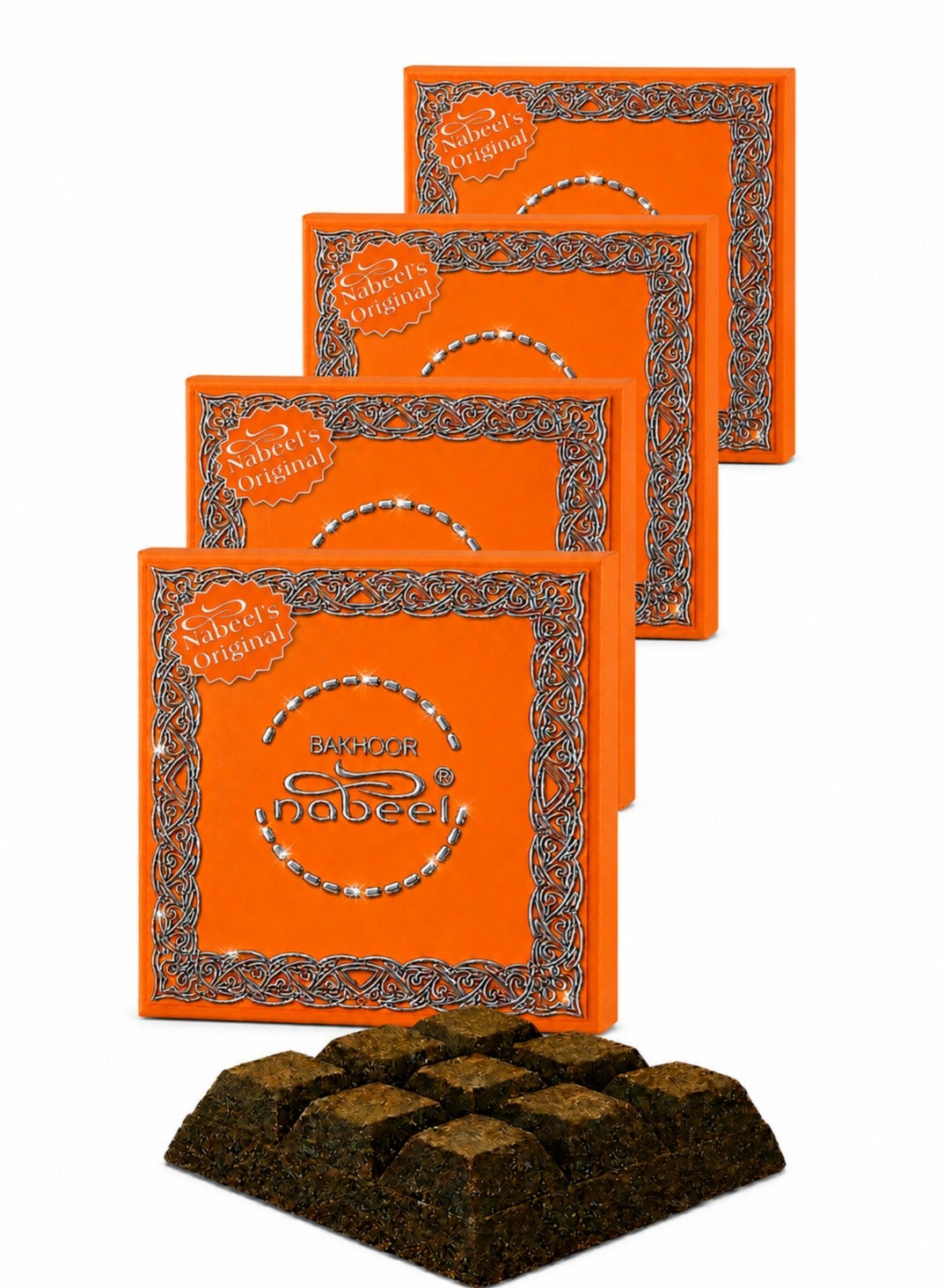 Nabeel Pack of 4 Bakhoor Nabeel 40 Grams Beautiful Smelling Popular Oudh Incense Solid Perfume Bar