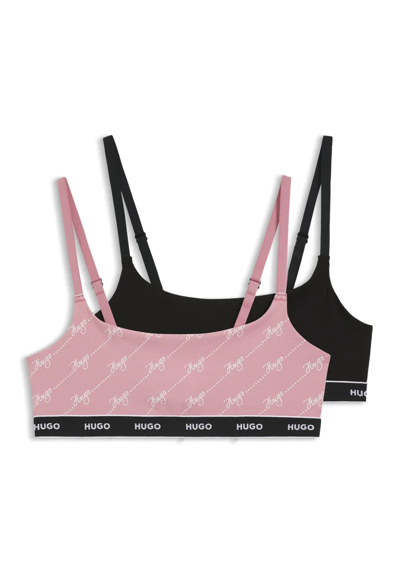 Two-pack of stretch-cotton bralettes