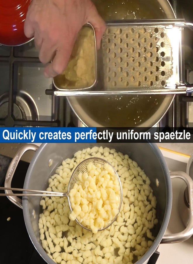 KEISSCO Premium Grade Stainless Steel Spaetzle Maker with Comfort Grip Handle Traditional German Egg Noodle Maker with Gift Box - Image 5