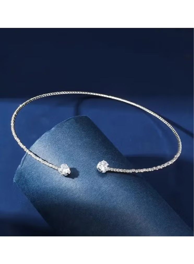 قلادة رائعة من أحجار الراين اللامعة أحادية اللون مطلية بالذهب على شكل قلادة على شكل بوهو للنساء - Image 3