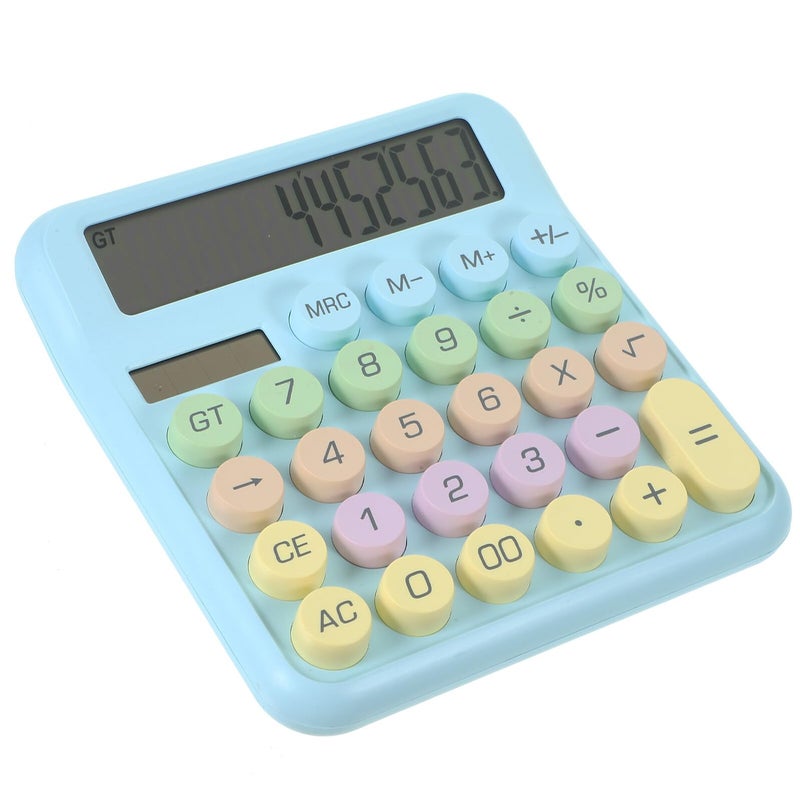 Sky Blue Portable Pocket Calculator Mechanical Keyboard For Students And Office Lightweight Addition Subtraction Multiplication Division Tool - Image 2