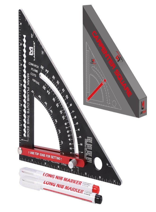 LARMEIL Carpenter Square 7 inch Woodworking Tools Smart Square, Adjustable Square Rafter Square Carpenter Tools, Combination Square Framing Square, Aluminium Carpentry Squares, Gift for Carpenters - Image 2