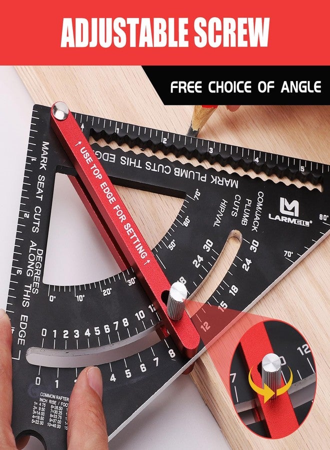 LARMEIL Carpenter Square 7 inch Woodworking Tools Smart Square, Adjustable Square Rafter Square Carpenter Tools, Combination Square Framing Square, Aluminium Carpentry Squares, Gift for Carpenters - Image 3