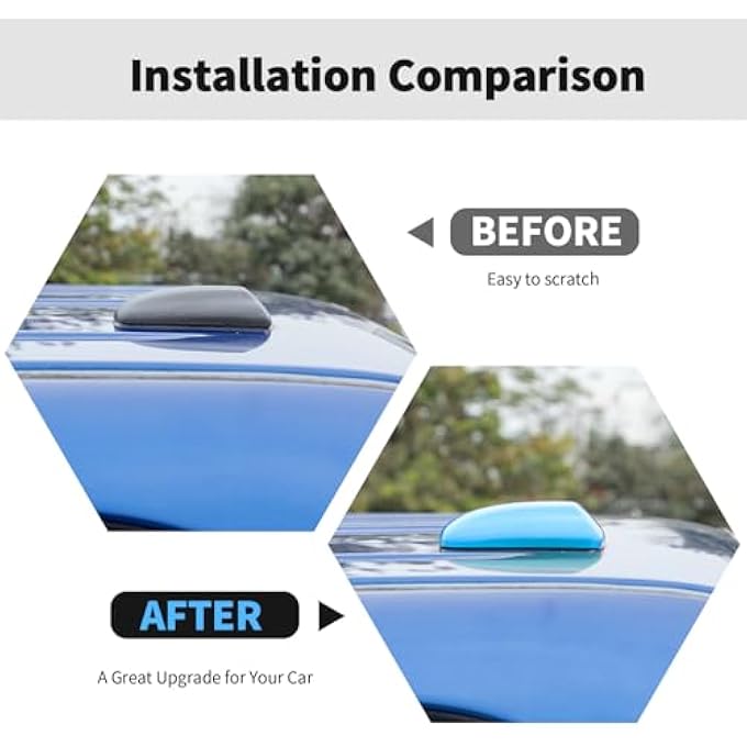 rayihni Roof Antenna Cover Trim Decoration Exterior Accessories for Dodge Challenger 2009-2024,for Dodge Charger 2010-2024,for Dodge Ram 2010-2015 (Light Blue) - Image 3