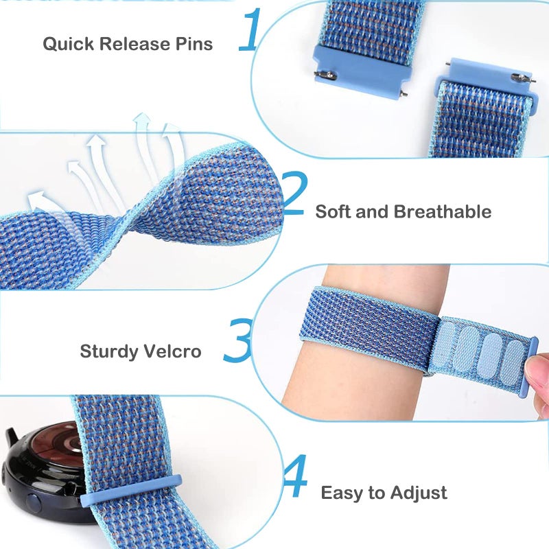 BXKM Nylon Bands Compatible with Gizmo Watch 3 Adventrue 3 2 1/Gabb Watch 3e 3 2 1/SyncUP Watch/Cosmo JrTrack Watch,20mm Soft Breathable Hook & Loop Watch Band Replacement Small Size - Image 3