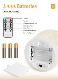 TIGER 3 Piece LED Flameless Candles Set – Battery Operated LED Pillar Candles for Romantic Ambiance, With Remote Control & Timer, Perfect for Festival, Wedding, Home & Party Decor (Classic Ivory, Pack of 3)  - Image 5