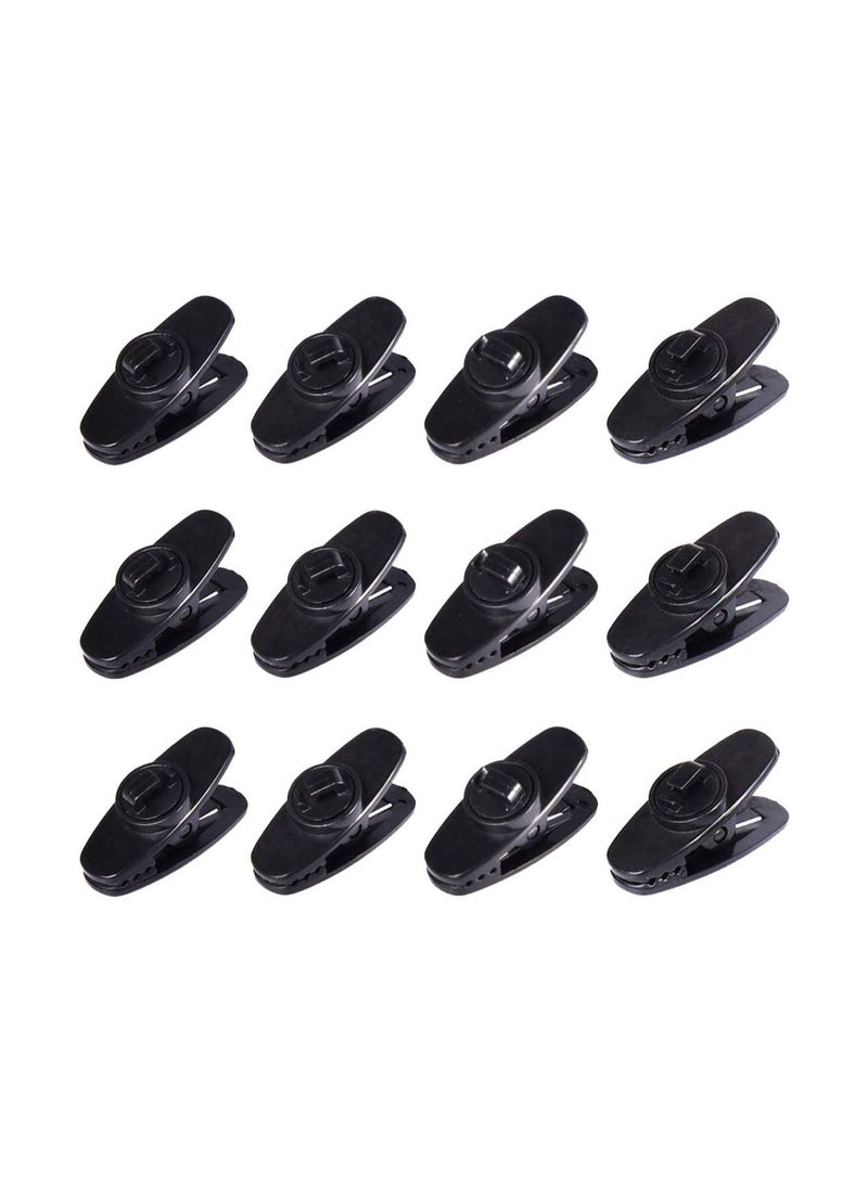 Excefore Earphone Wire Clips for Earphone Wire, Fixed Cable on The Clothes, 12 Pcs Black Clips for Most Headset Wire - Image 1