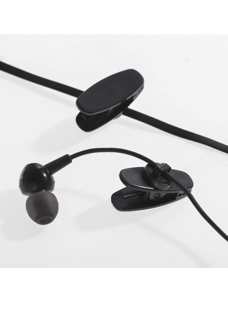 Excefore Earphone Wire Clips for Earphone Wire, Fixed Cable on The Clothes, 12 Pcs Black Clips for Most Headset Wire - Image 2