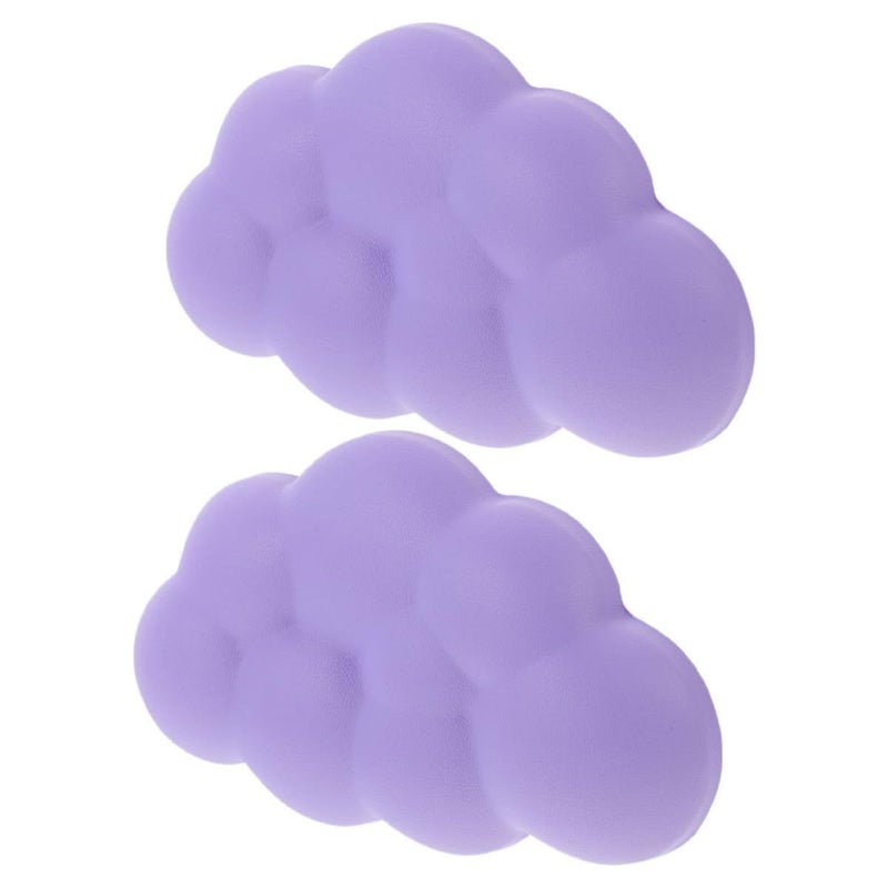 2pcs Purple Cloud Elastic Wrist Cushion Keyboard Pad Non Slip Wrist Rest For Office Typing Fatigue Relief - Image 2