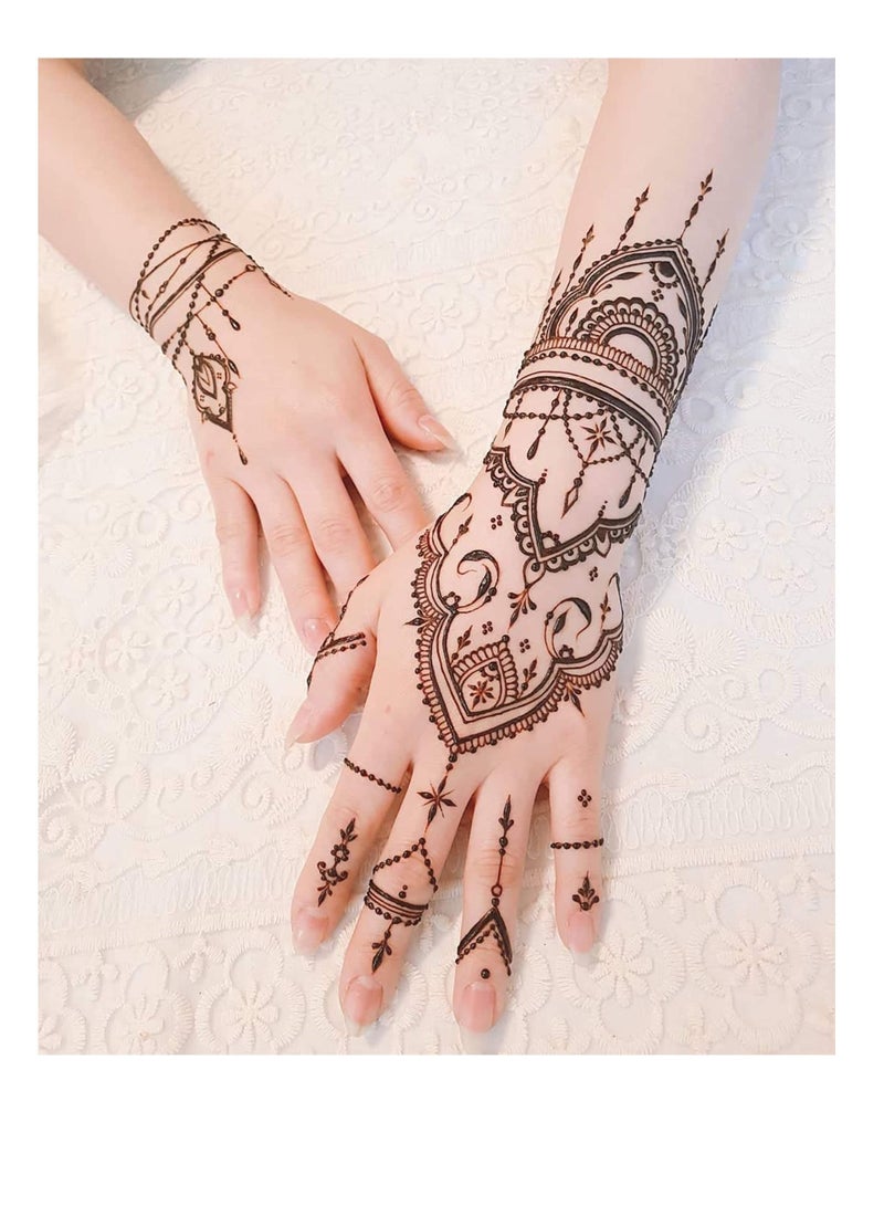 Bluejw Tattoo Templates, Henna Stencils, 12 Sheet Hand Temporary Stickers, Self-Adhesive Reusable, Tattoos for Kids&Adults Body Art Template, Painting Stencils - Image 4