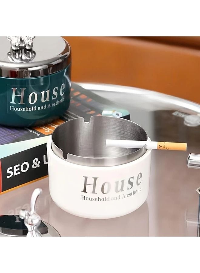 جرين بيس دب تصميم منضدية من الفولاذ المقاوم للصدأ صينية سجائر بدون دخان للاستخدام الداخلي والخارجي - Image 3