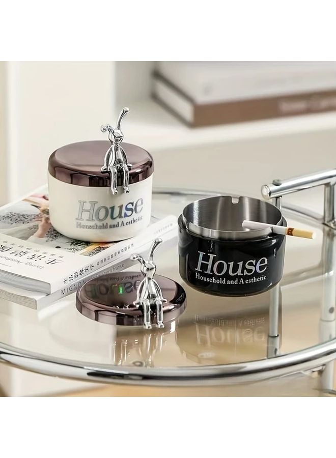 جرين بيس دب تصميم منضدية من الفولاذ المقاوم للصدأ صينية سجائر بدون دخان للاستخدام الداخلي والخارجي - Image 5