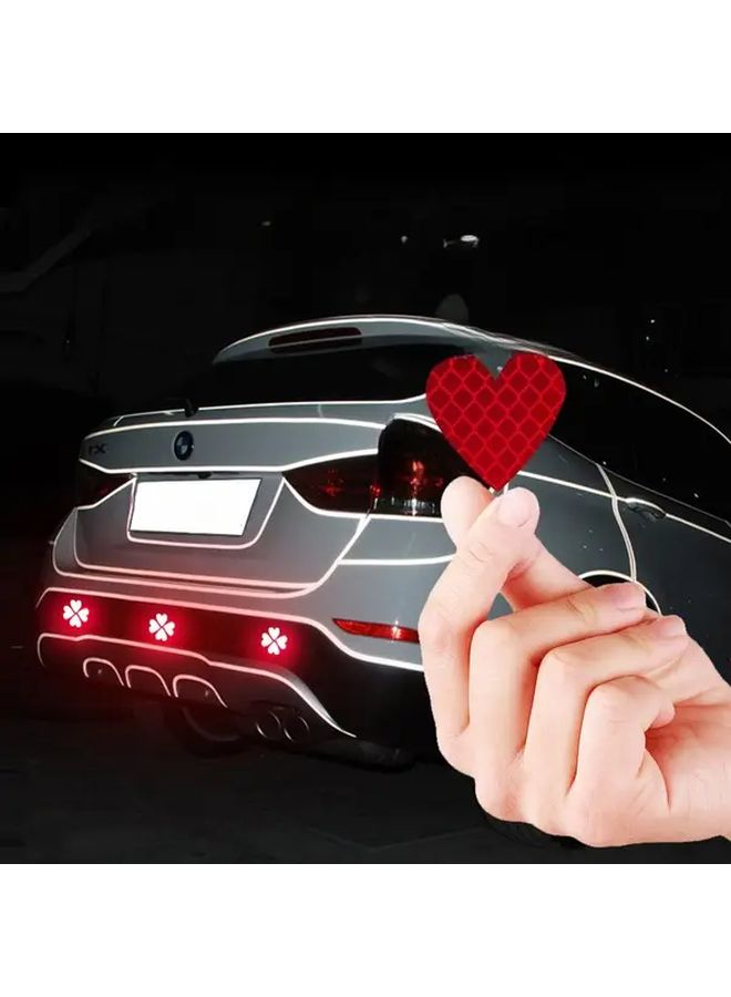 10 Red Heart Shaped Car Reflective Stickers for Night Safety Durable Multi Vehicle Decals - Image 5