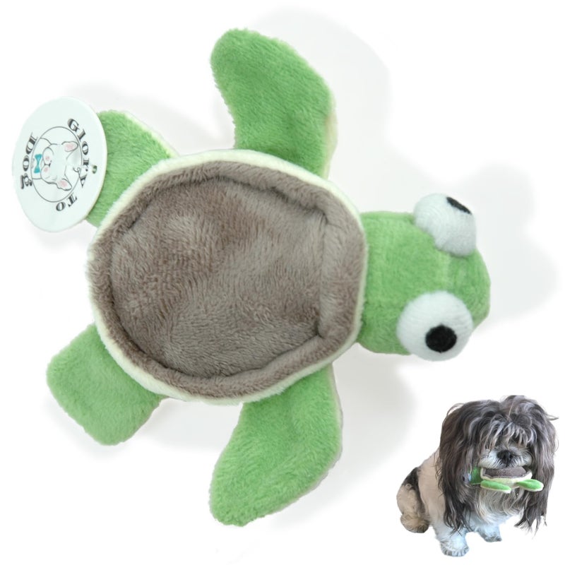 Glory To Dog TinyToy Plush Green Turtle Very Small Dog Toy for Small and Toy Breed Dogs - Image 2