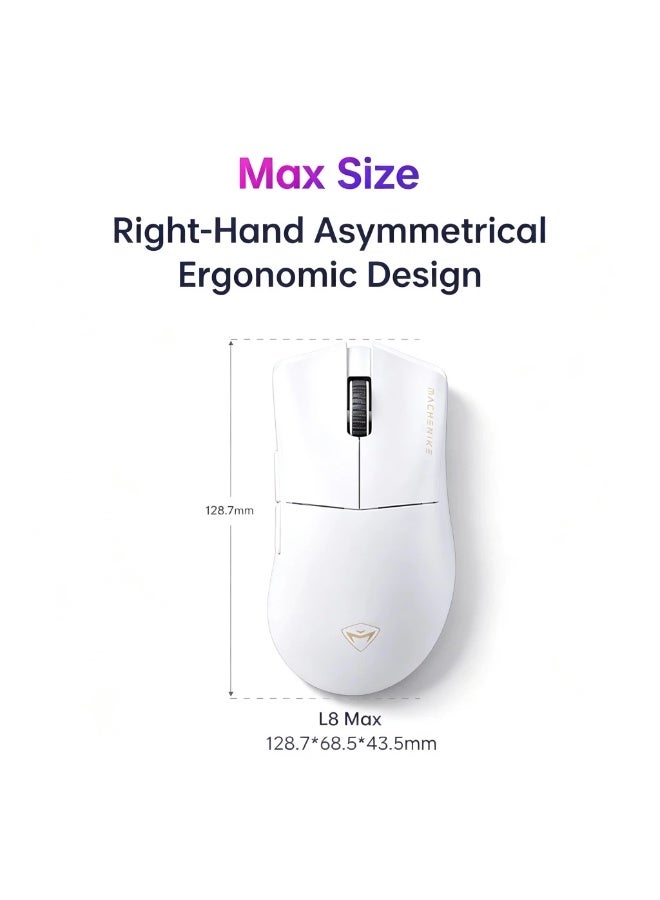 Machenike L8 Max Wireless Gaming Mouse With Charging Dock, PAW3315 25000 DPI, Wired Bluetooth 2.4G Tri-Mode, 66g Ultra-light Lightweight, Ergonomic Design, Rechargeable - Image 2